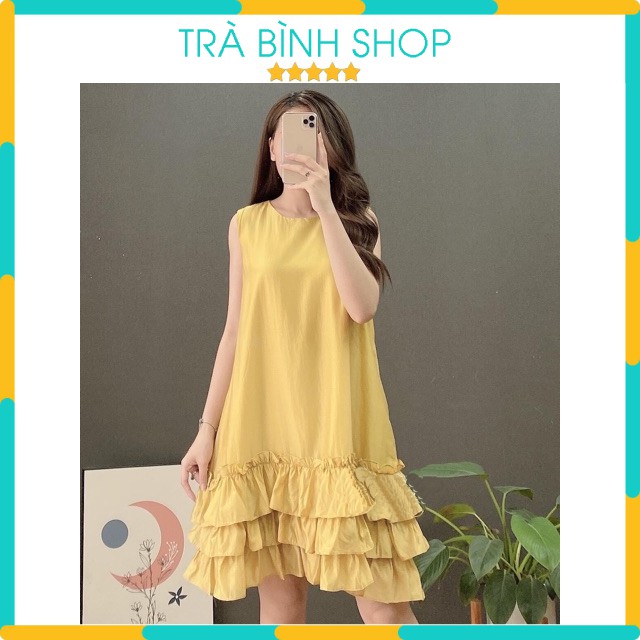 [ Mã FAMAYWA2 giảm 10K đơn 50K] Váy Đũi Sát Nách Chân Bèo Tầng Hàng Loại 1