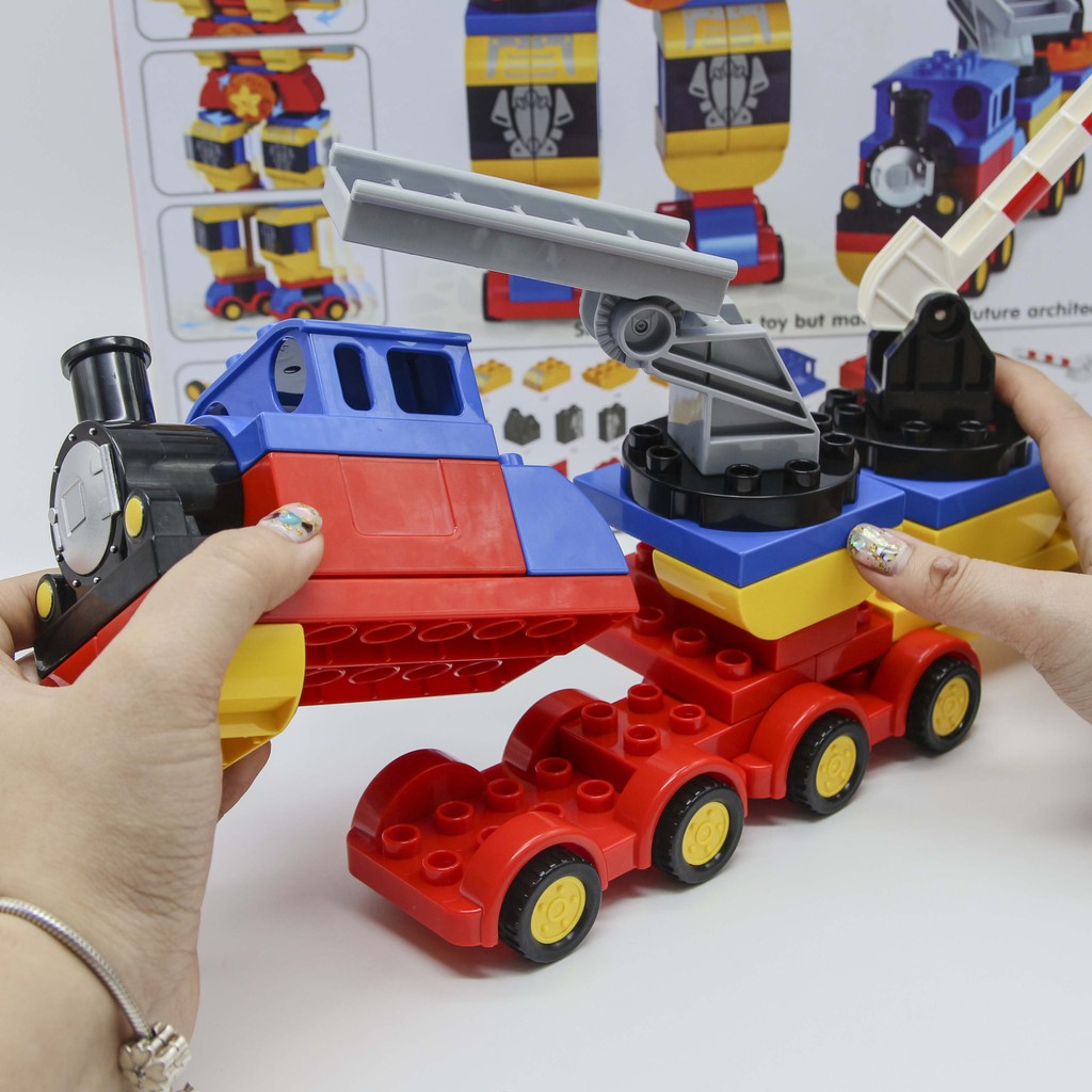 Bộ đồ chơi lắp ghép phát triển trí tuệ - xếp hình lắp ráp Robot có bánh xe - 92 mảnh - SMONEO - Toyshouse - 77008