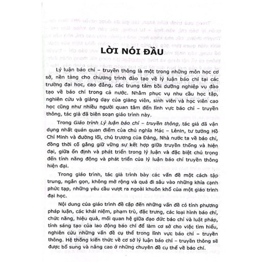 Sách - Giáo Trình Lý Luận Báo Chí Truyền Thống (DN)