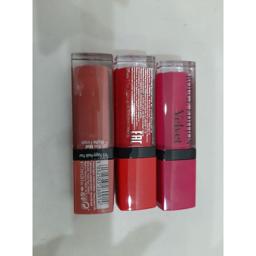 Son Bourjois Velvet BJ các màu chuẩn Pháp