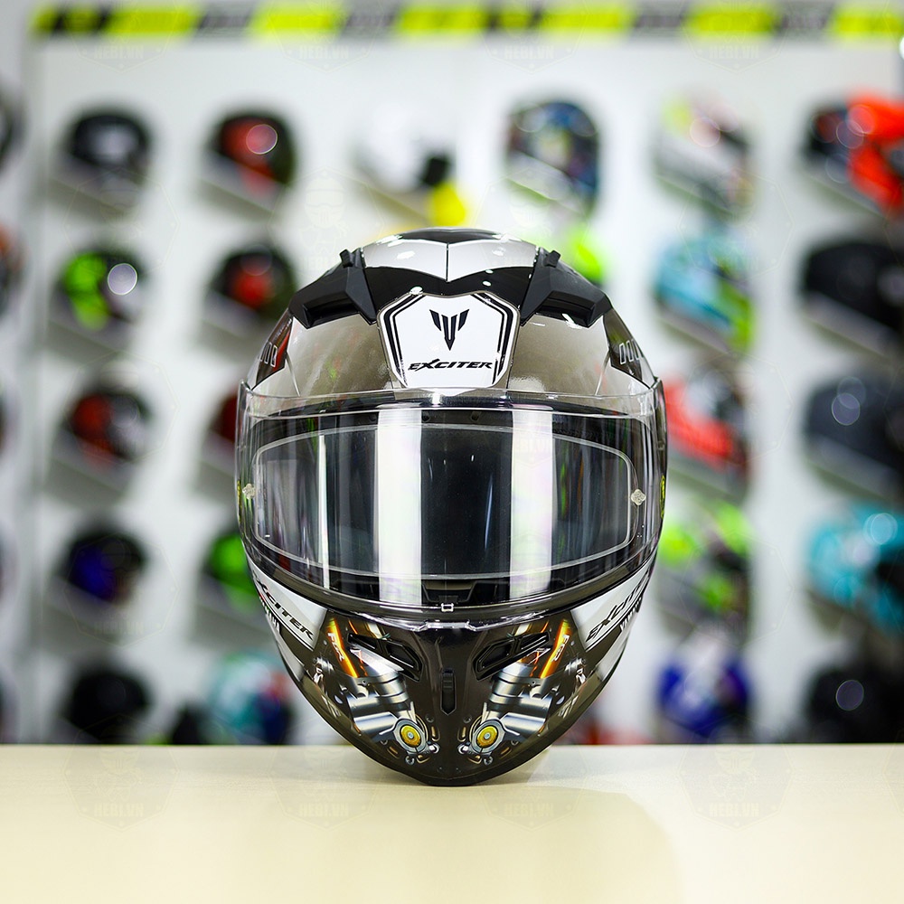 Nón Fullface ROC 01 Dán Tem Decal Yamaha Exciter Xám