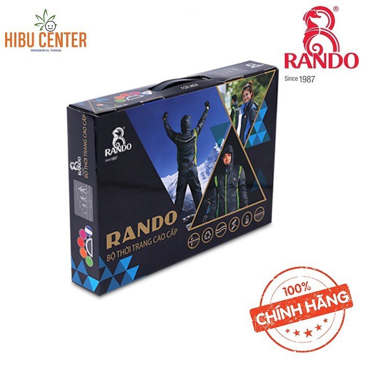 Áo Mưa Bộ Cao Cấp RANDO For Men ASNM-38 | Có Nón  - Phản Quang Sau Lưng | Hibucenter