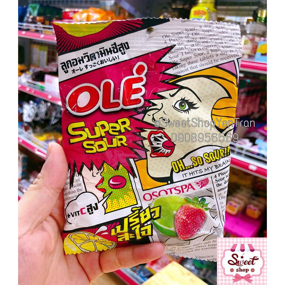 Kẹo siêu chua Ole chanh dâu (combo 3 gói)