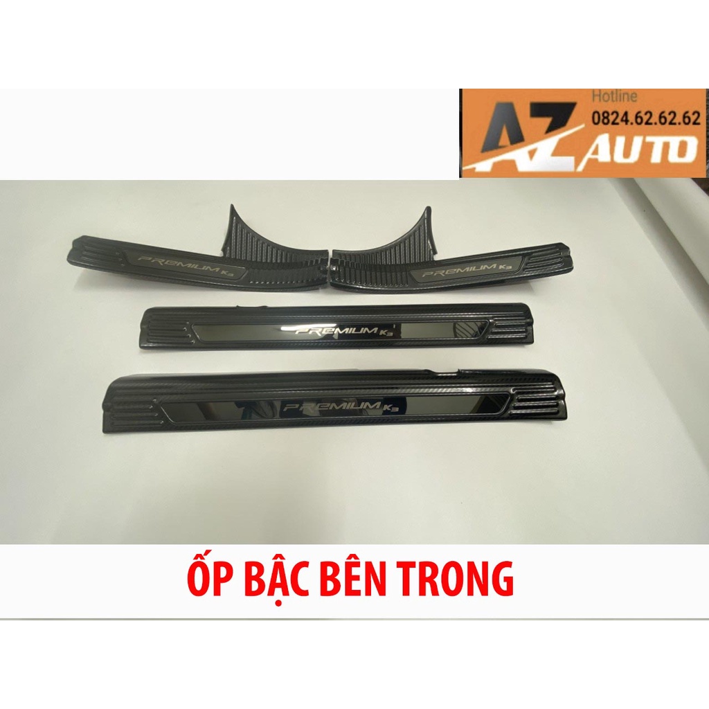 Ốp bậc cửa, bậc cốp Kia K3 2022 -2023 vân carbon cao cấp - hàng cao cấp