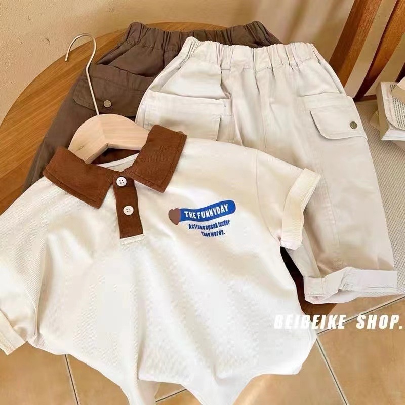 Áo Thun POLO Cotton Tay Ngắn Phong Cách Hàn Quốc Thời Trang Mùa Hè Ttc201 Dành Cho Bé Trai Tiểu Học