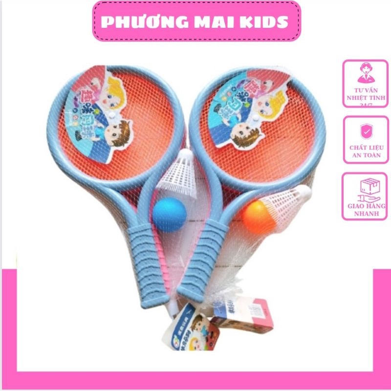 Đồ chơi Vợt cầu lông trẻ em có 2 vợt, 1 quả bóng, 1 quả cầu 🏸🏸🏸 vợt cầu lông cho bé