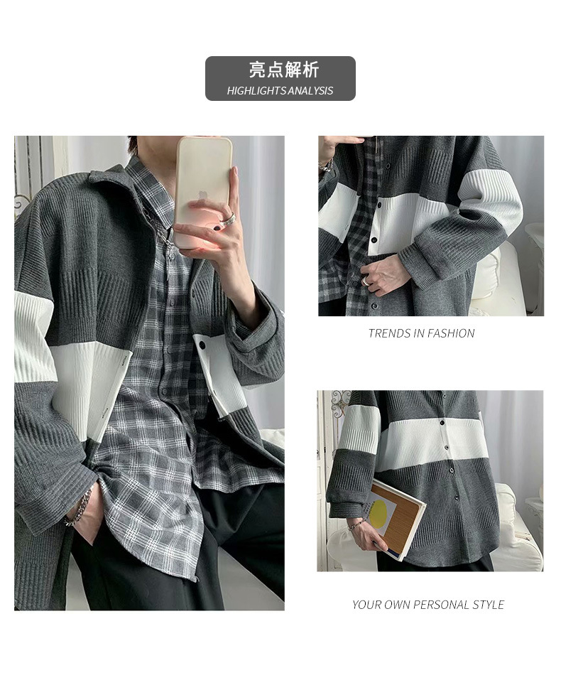 Áo Khoác Cardigan Len Kẻ Sọc Thời Trang Mùa Thu Hàn Quốc Dành Cho Nam Tf2