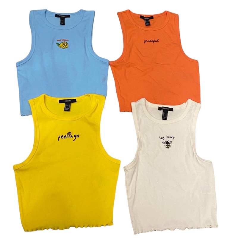 Áo Croptop Balo Thêu Hình F.21 VNXK
