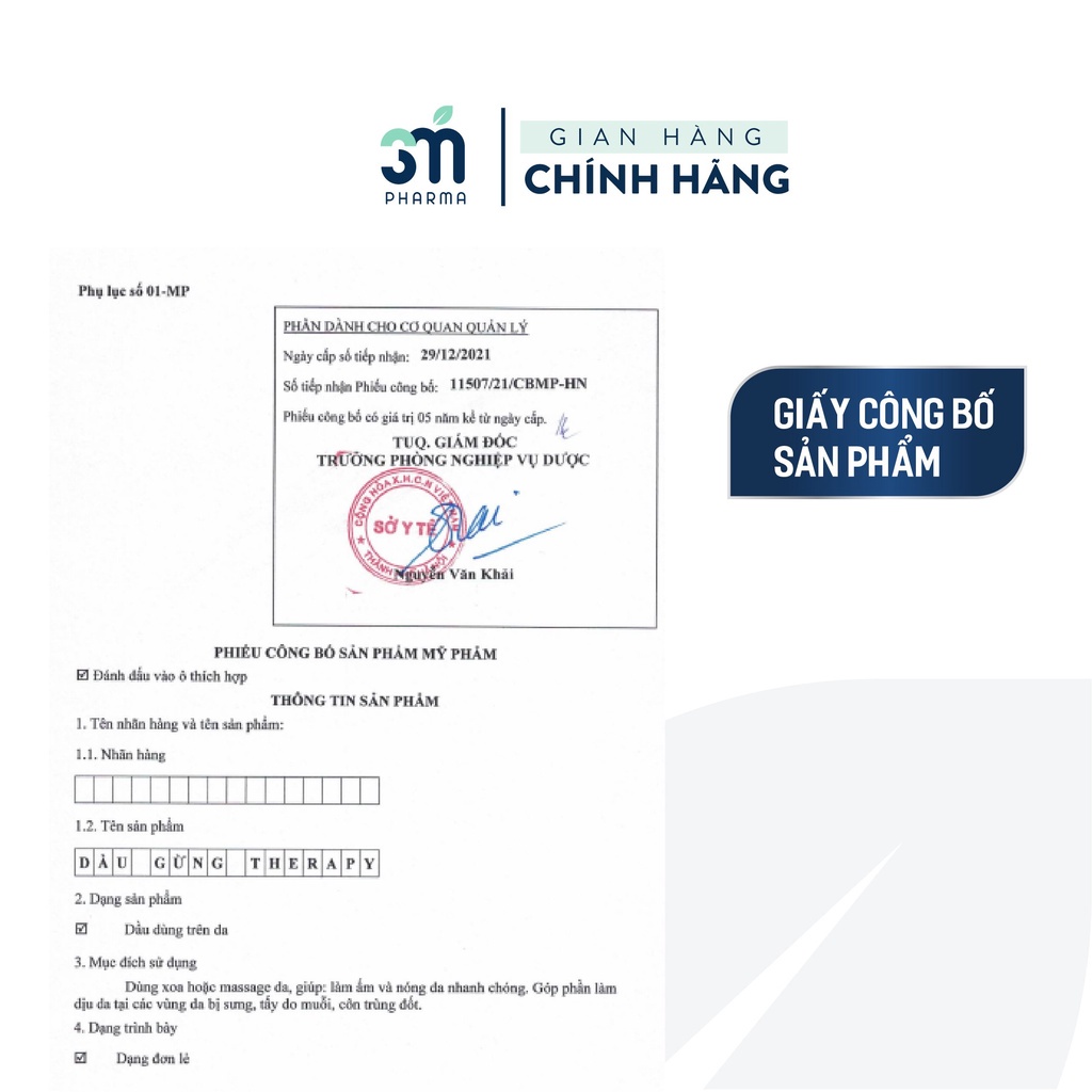 [M'SMARTY] - Dầu Gừng Therapy 3M Làm Ấm Cơ Thể, Phòng Cảm Lạnh Lọ 30 ML Dạng Nhỏ Giọt Hàng Chính Hãng