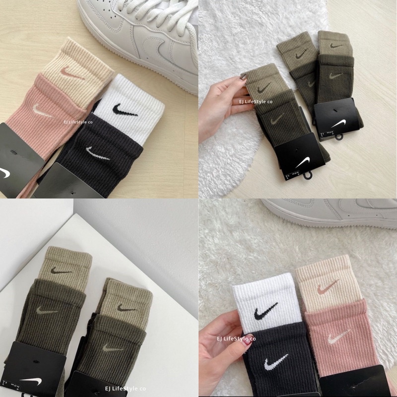 Tất Đôi 2 cổ N.i.k.e Everyday Plus, nhiều màu xinh xắn, chất liệu cotton thấm hút mồ hôi tốt