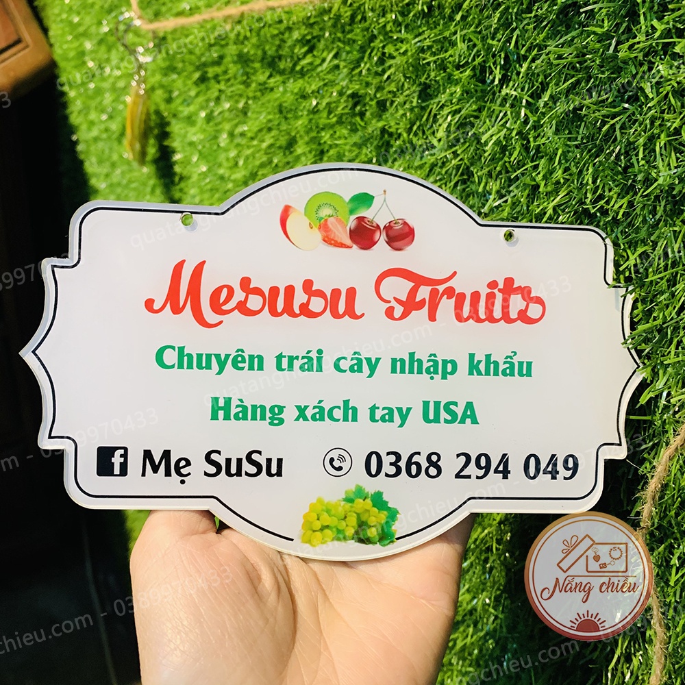 Bảng shop bán hoa quả nhập khẩu, treo shop kinh doanh online, hàng ngoại, chụp ảnh sản phẩm