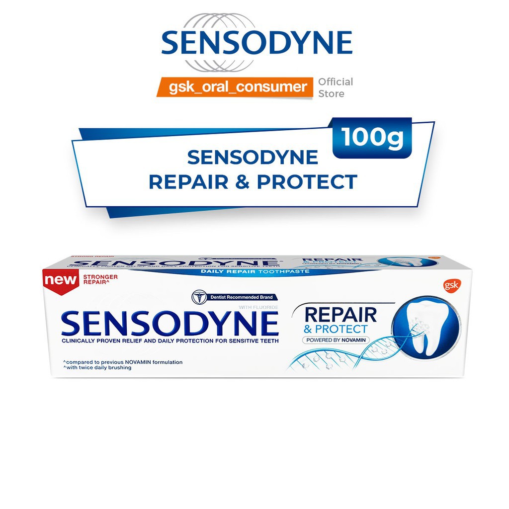 Kem Đánh Răng SENSODYNE Repair &amp; Protect 100gr Phục hồi răng nhạy cảm ngừa sâu răng giảm ê buốt [sensodyne / sénodyne]