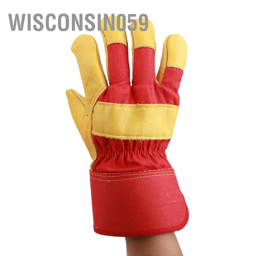 Wisconsin059 Thickening Cowhide Warm Ski Gloves Protective Hand Glove Low Temperature Resistant for Refrigeratory Outdoor Autumn Winter