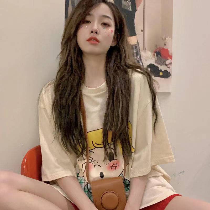 Áo Thun In Hình Dễ Thương Phong Cách Hàn Quốc Cho Nữ