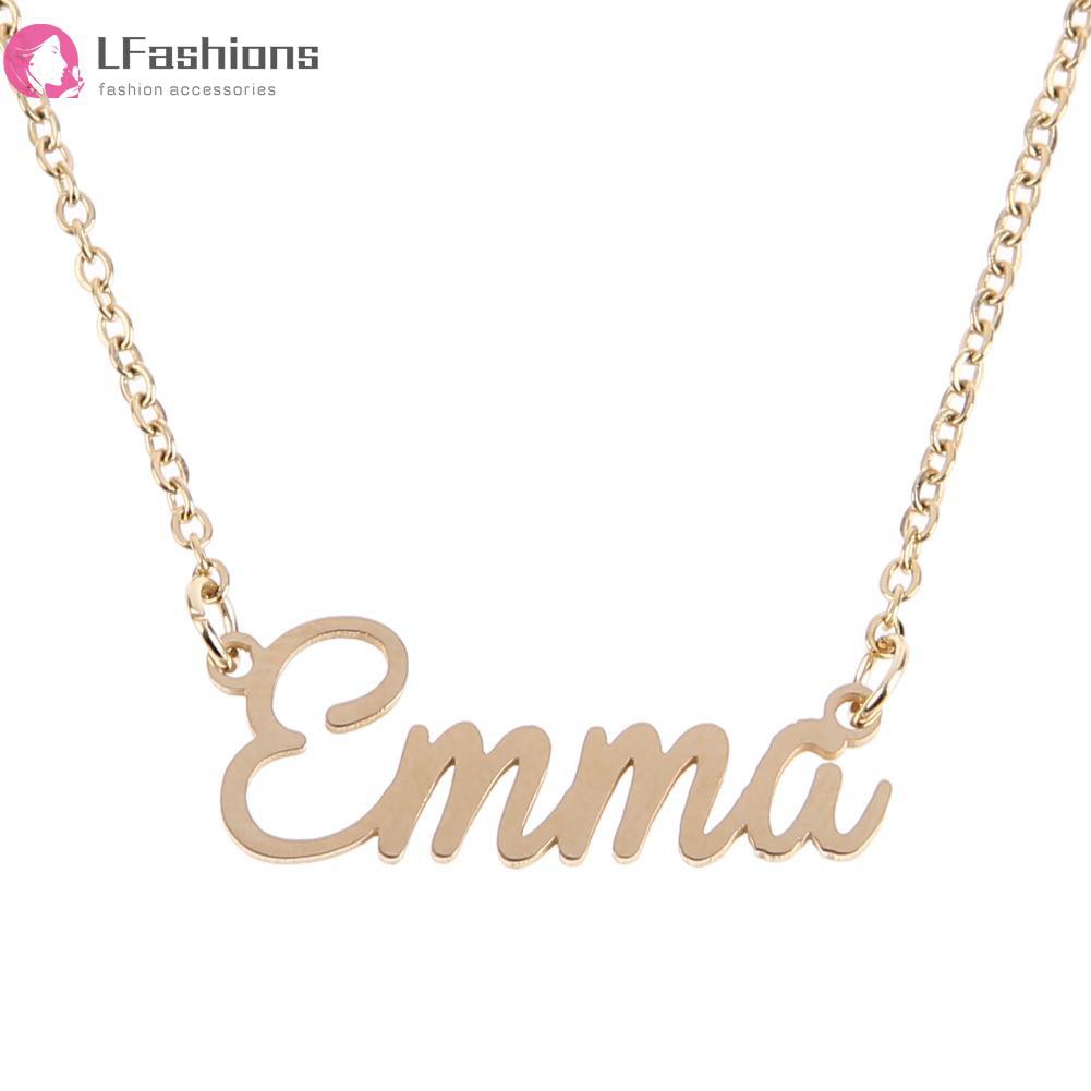 vòng cổ Mặt Bảng Tên Khắc Chữ Emma Emma Cho Nữ