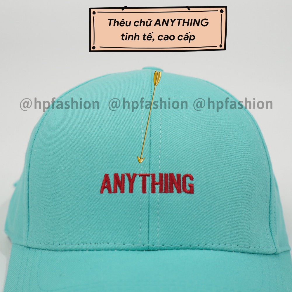 Mũ lưỡi trai ❤️ Nón kết thêu hình chữ Anything chất kaki cao cấp form unisex nam nữ N46