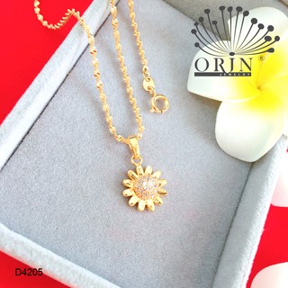 Dây chuyền nữ dạng xoắn mặt hoa cúc cánh khía đính đá thiết kế bền màu cao cấp Orin D4205