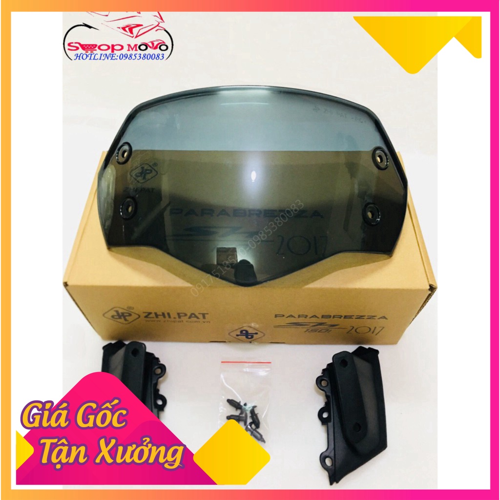 Kính chắn gió zhipat xe SH 2017 - 2018 150i phong cách sh Ý loại chốt gài có logo zhipat (Ảnh Sp thật)