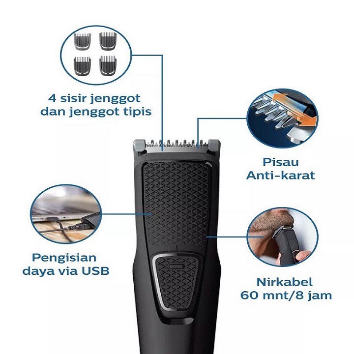 Máy cạo tỉa râu đa năng PHILIPS BT1214 hàng chính hãng, bảo hành 24 tháng.