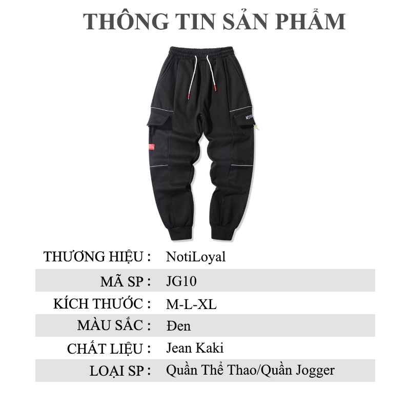 Quần Jogger vải Kaki Cao Cấp nữ nam thể thao JG10 - Notiloyal