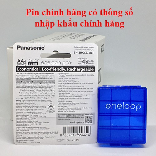 Pin sạc Eneloop Pro 2550mAh BK-3HCCE/4B chính hãng