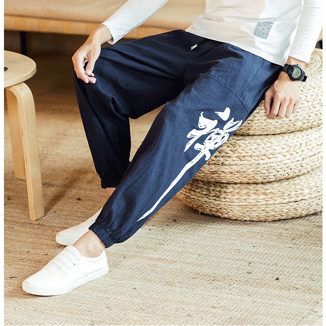 Quần Jogger đũi Nhật mặc mát và phong cách Japan style