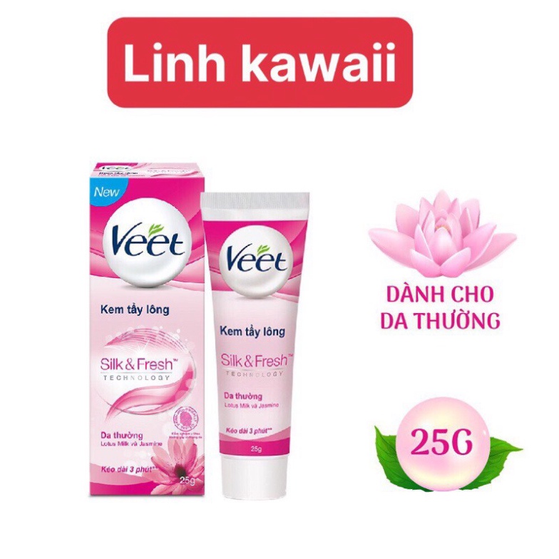 Kem Tẩy Lông Cho Da Thường Veet Silk Fresh 50G và 25g