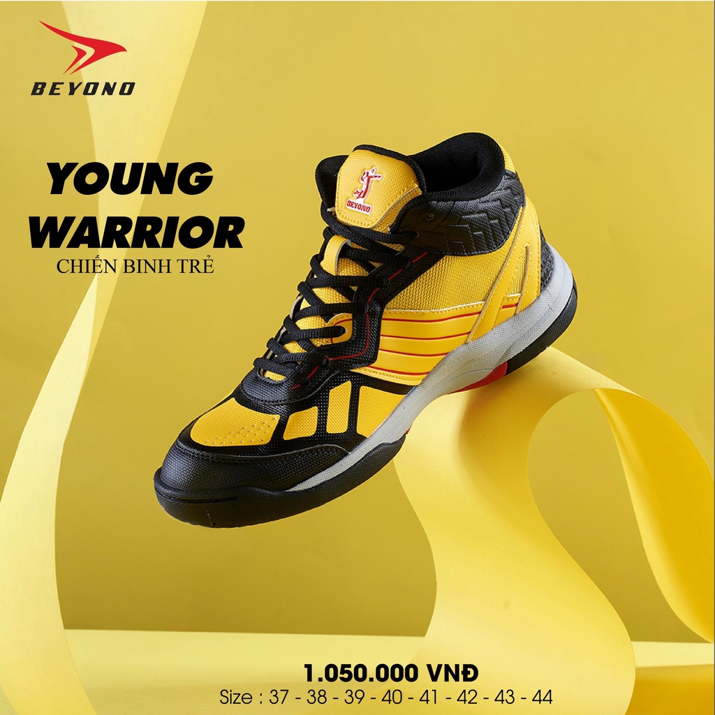 Giày Beyono Warrior Vàng - Giày Chuyên Bóng Chuyền cổ cao, ôm chân, vải thoáng khí, đế cao su, chịu lực tốt, độ bền cao