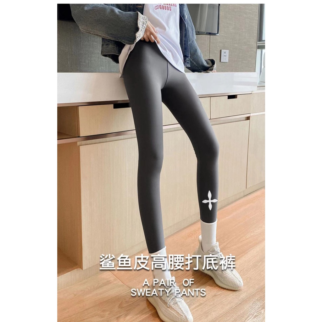 Quần Legging Lưng Cao Hoạ Tiết Da Cá Mập Thiết Kế Ôm Sát Tôn Dáng