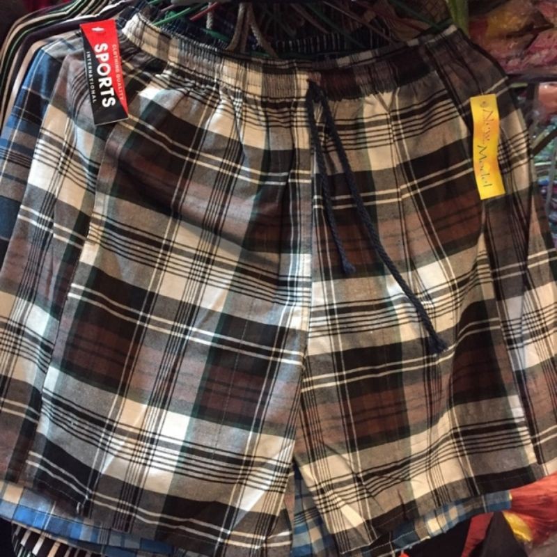 AP17 Quần đùi ngủ nam caro mặc nhà vải kate thấm hút mồ hôi