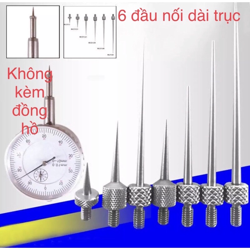 ✅6 đầu nối dài trục cho đồng hồ so, 7mm-50mm