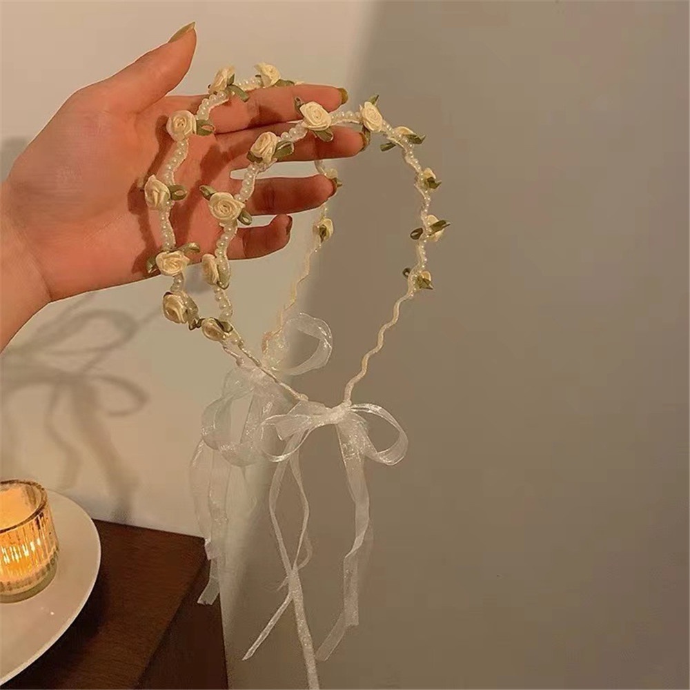 Băng Đô Cài Tóc Đính Hoa Ngọc Trai Thời Trang Cho Nữ