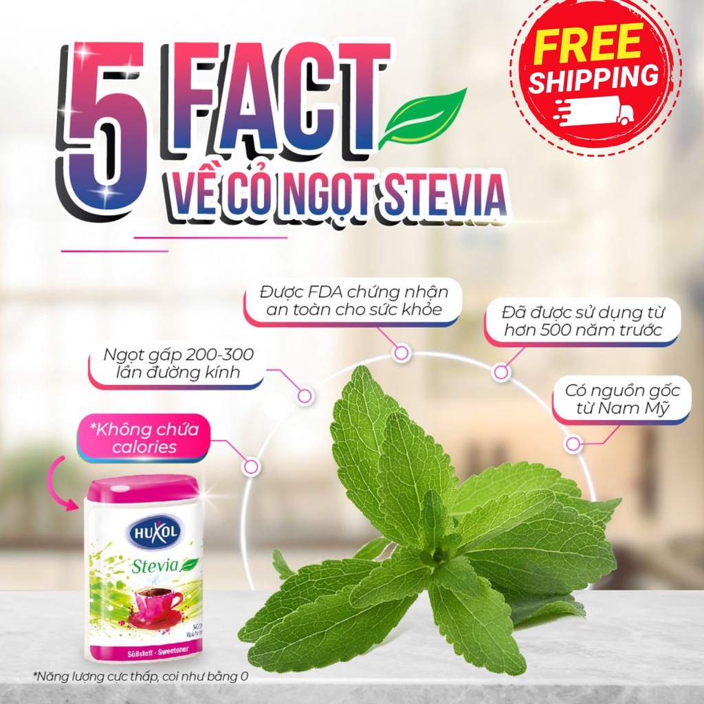 Đường Ăn Kiêng Huxol Cỏ Ngọt Stevia Tự Nhiên 300 viên - Nhập Khẩu Từ Đức - Dành Cho Người Ăn Kiêng, Giảm Cân