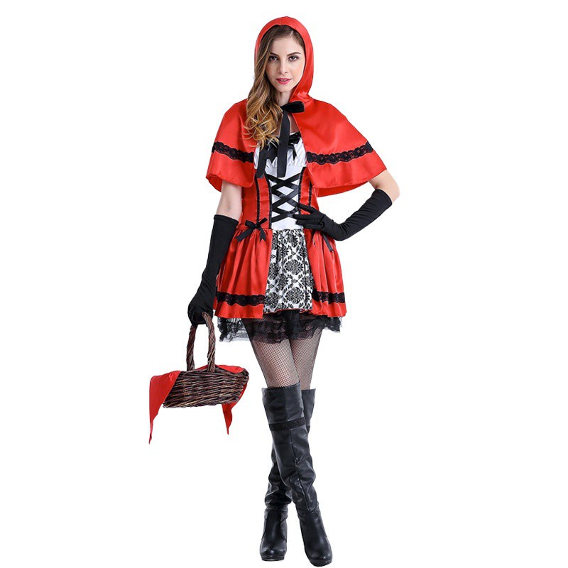 Mới Little Red Riding Hood Savage Bà Bán Diêm Của Cô Bé Mới Chơi Game Đồng Phục Halloween Tiệc Quần Áo