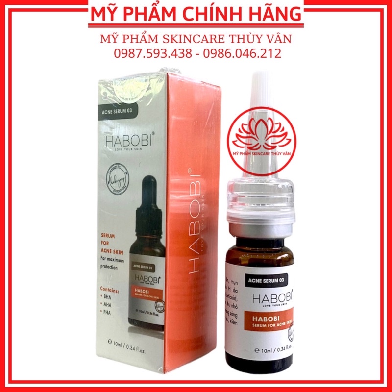 Serum 03 Giảm Mụn Kiềm Dầu Trắng Da Sẽ Khít Lỗ Chân Lông Chính Hãng HABOBI 10ml