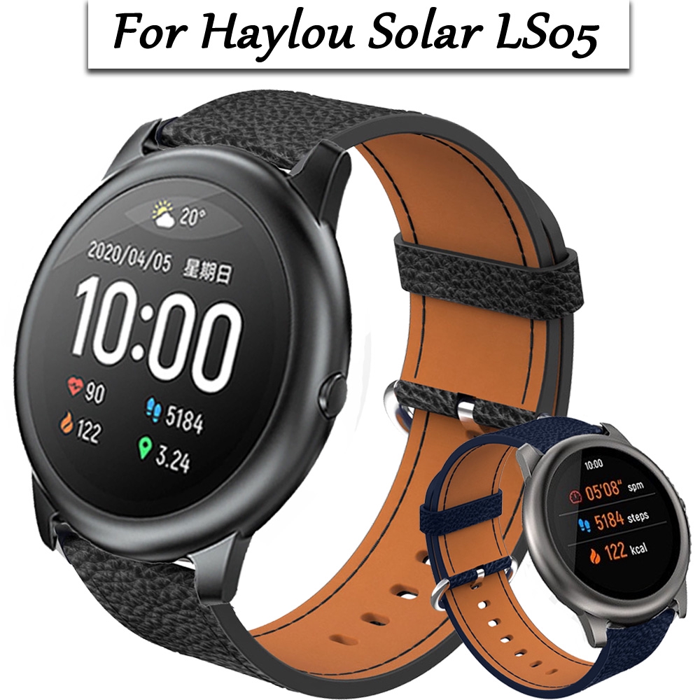 Dây đeo da thay thế 22mm cho đồng hồ thông minh XiaoMi Haylou Solar LS05