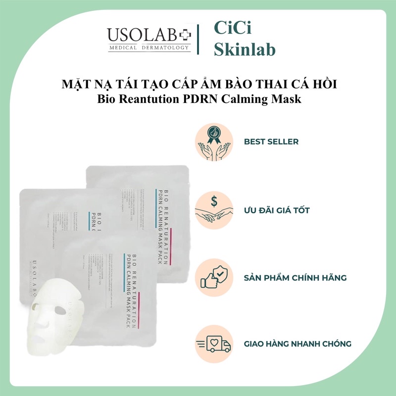 Mặt nạ cấp ẩm sâu phục hồi Bio Renaturation PDRN Calming Mask Pack Usolab