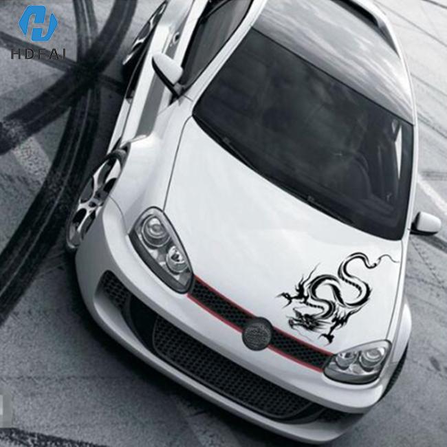 Decal hình rồng phản quang dán trang trí thân xe oto
