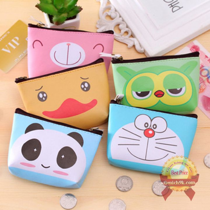 Ví đựng đồ thời trang hình thú dễ thương bằng da PU cao cấp | Ví doremon cú mèo cute để tiền đồ cá nhân cho bé