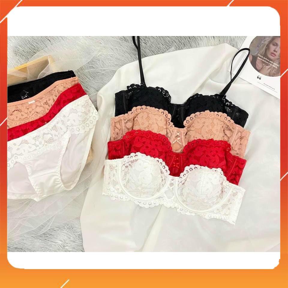 Set bộ đồ lót nữ ren áo có gọng, mút mỏng dành cho các nàng có vòng 1 lớn hoặc đã nâng ngực, Mã B28137