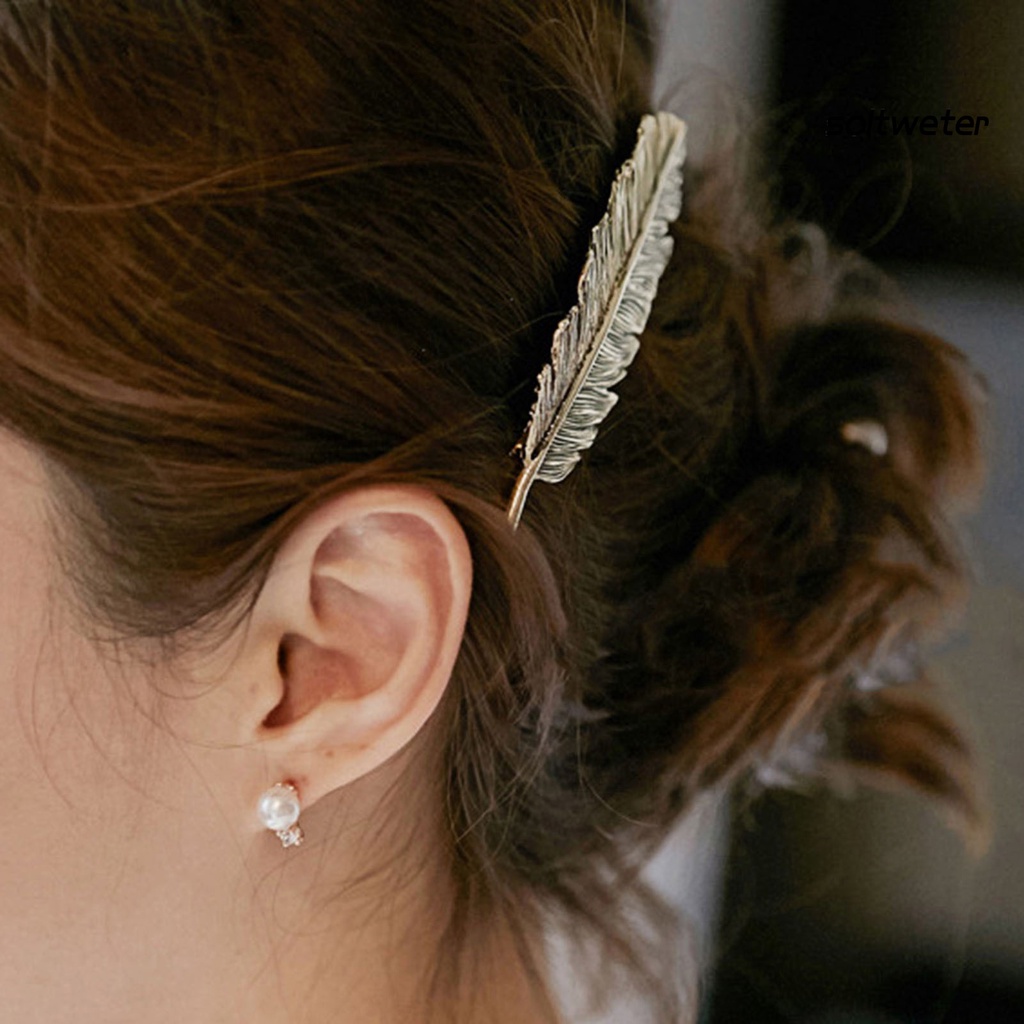 Kẹp Tóc Hình Chiếc Lá Bằng Hợp Kim Phong Cách Retro