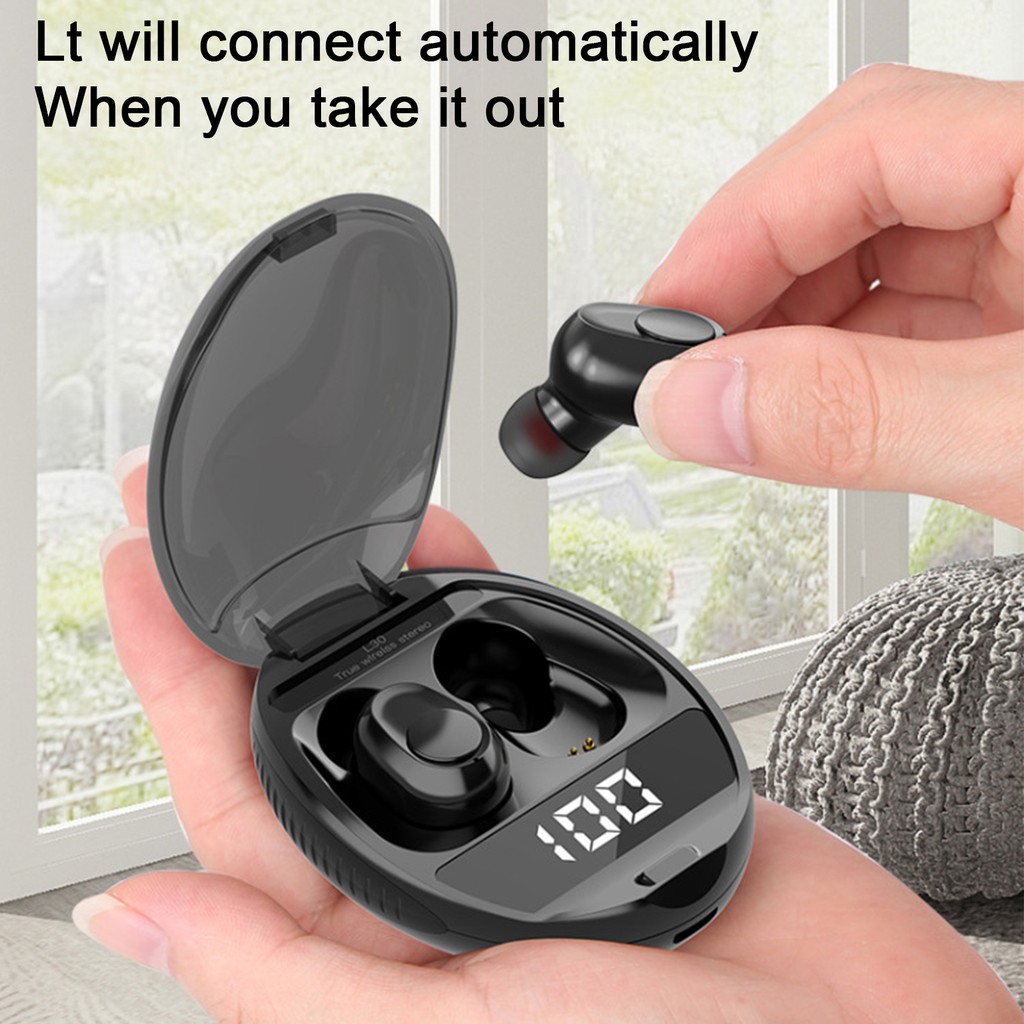 Tai Nghe Nhét Tai Hel + L30 Bluetooth 5.0 Tws Màn Hình Kỹ Thuật Số 9d