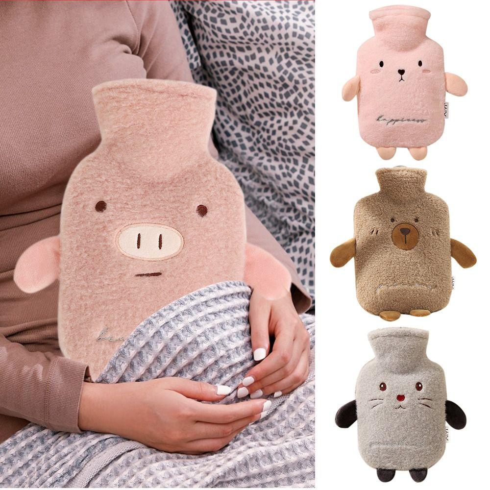 GOGOUP Túi Chườm Nước Nóng 1000ml Họa Tiết Hoạt Hình Dễ Thương