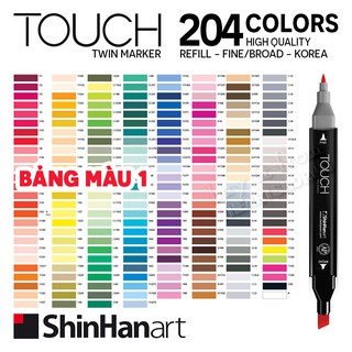 Bút marker touch twin marker 204 colors - shinhan art