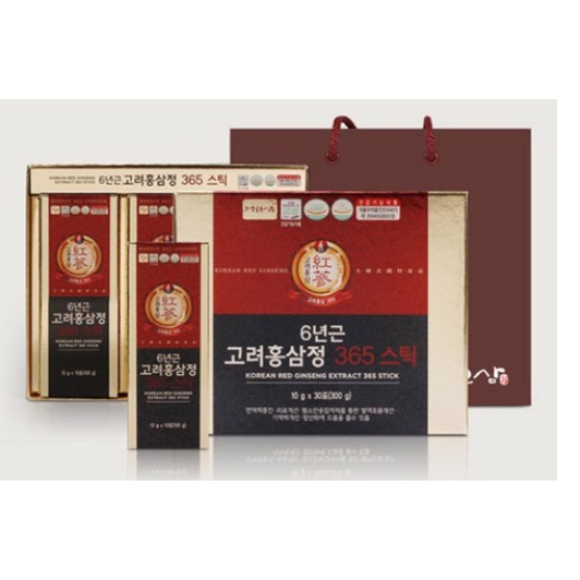 Sâm Hàn Quốc Jeongwon Ginseng 6-year-old Korean Red Ginseng Tablet 365 Stick 1 hộp 10 gói (hàng orde