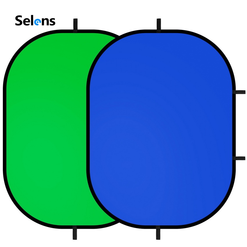 Tấm Phông Nền Selens 1x1.5M Màu Xanh Lá Và Xanh Dương 2 Trong 1 Cỡ Lớn Có Thể Gập Gọn Dùng Trong Chụp Ảnh