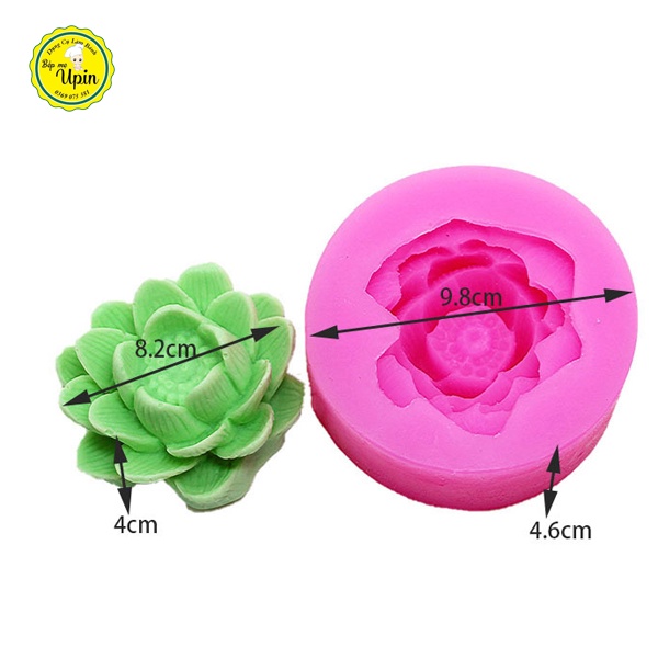 Khuôn rau câu silicon 4d hoa sen đại thái nở 9.8 cm