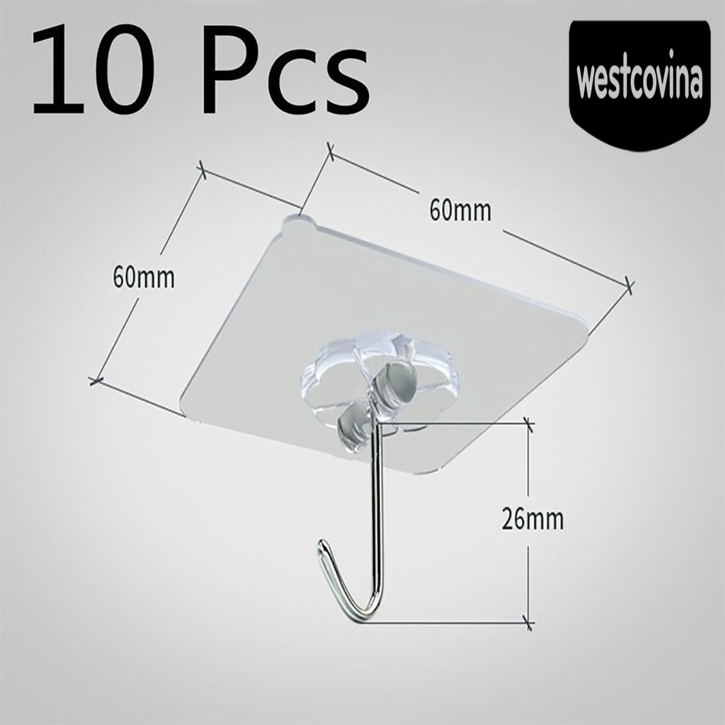 [Hot]☀ Móc Treo Đồ Dán Tường Trong Suốt Chắc Chắn Chống Bụi Cho Phòng Khách / Phòng Tắm