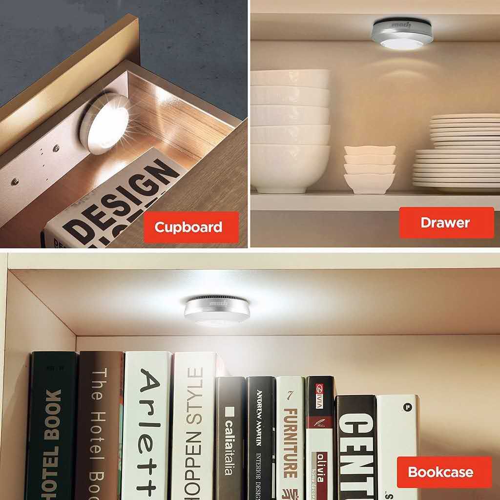Đèn LED 3 Bóng Không Dây Thiết Kế Chạm Cảm Ứng Tiện Dụng Cho Tủ Quần Áo/ Tủ Đồ