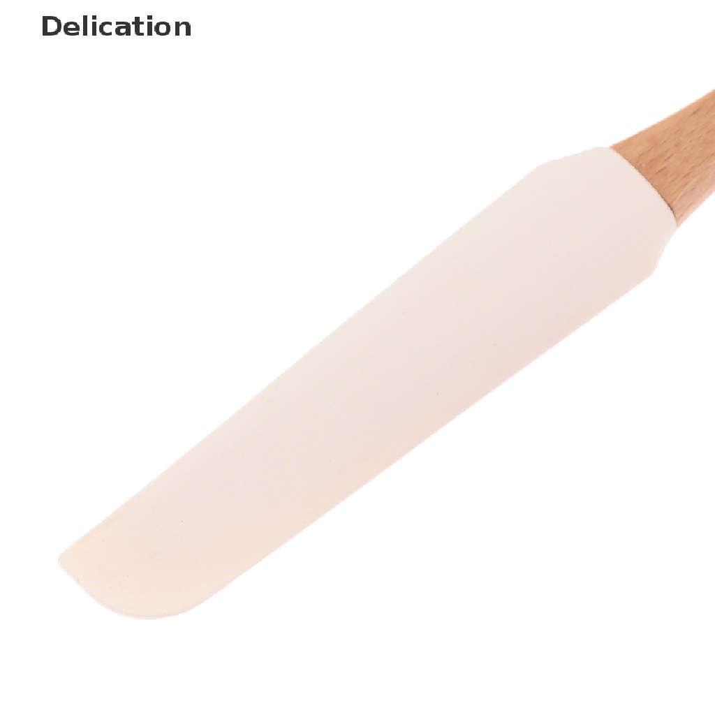 1 Cây Phới Trét Kem / Bơ Bằng Silicone Tay Cầm Gỗ Bền Bỉ Có Thể Tháo Rời